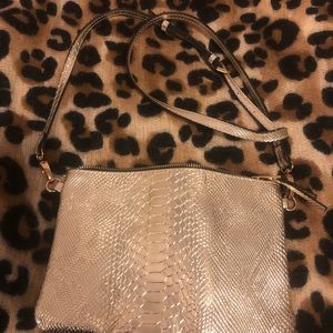 Gold metallic crossbody bag